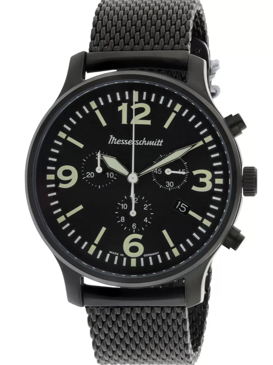 Messerschmitt Herren-Chronograph Fur Flieger Schwarz | Herrenuhren