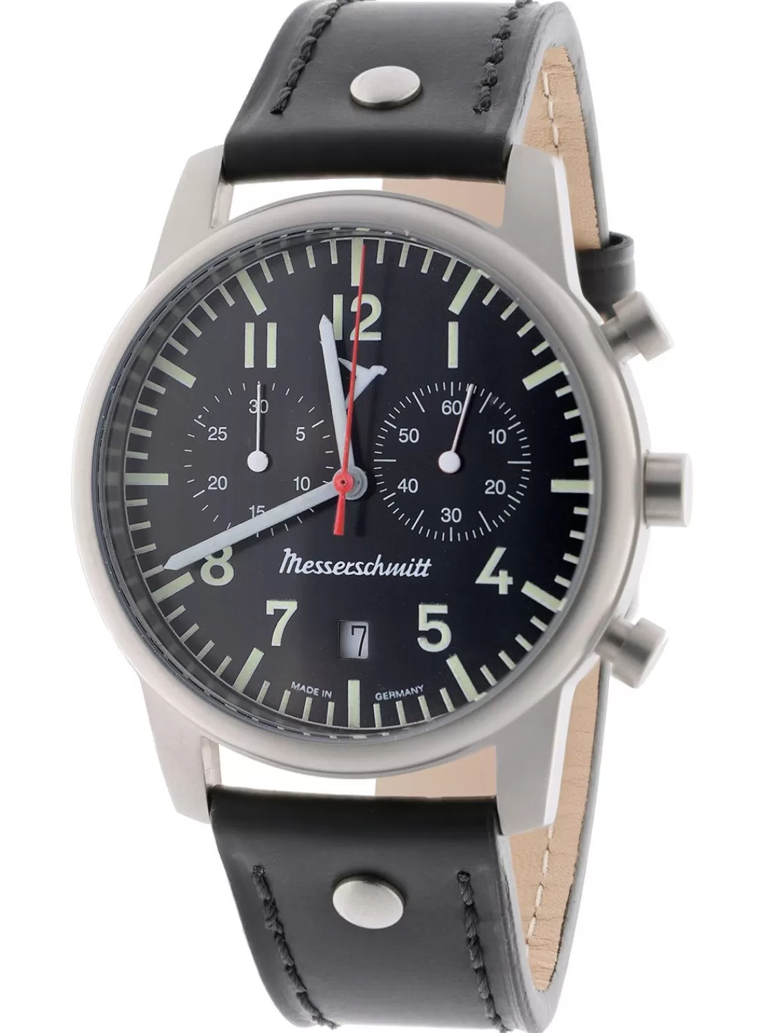 Messerschmitt Herrenuhr Flieger-Chronograph Schwarz | Herrenuhren