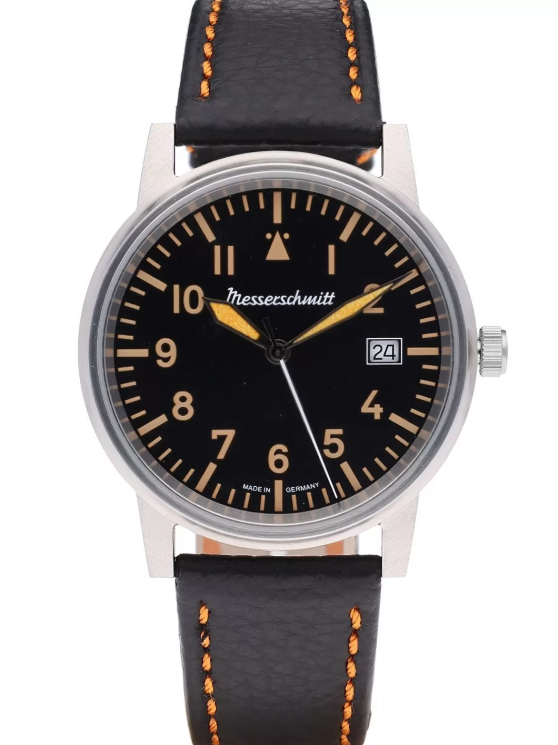 Messerschmitt Unisex-Fliegeruhr Schwarz/Orange | Herrenuhren