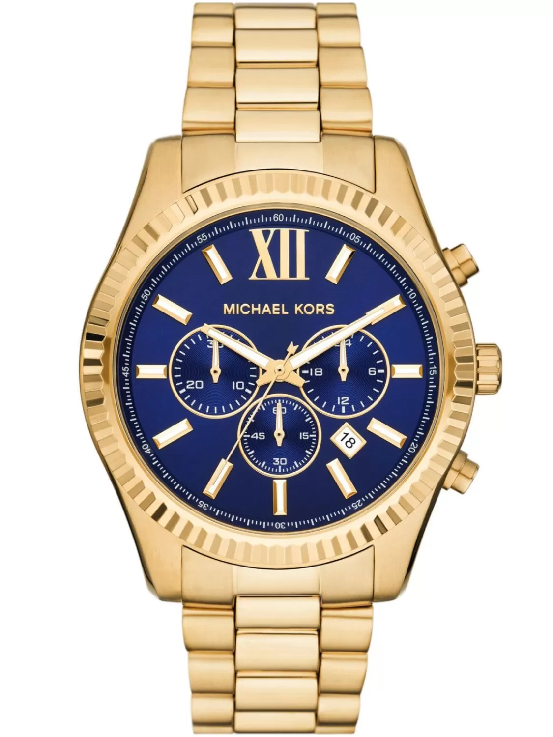 Michael Kors Herrenuhr Lexington Chronograph Goldfarben/Blau | Herrenuhren