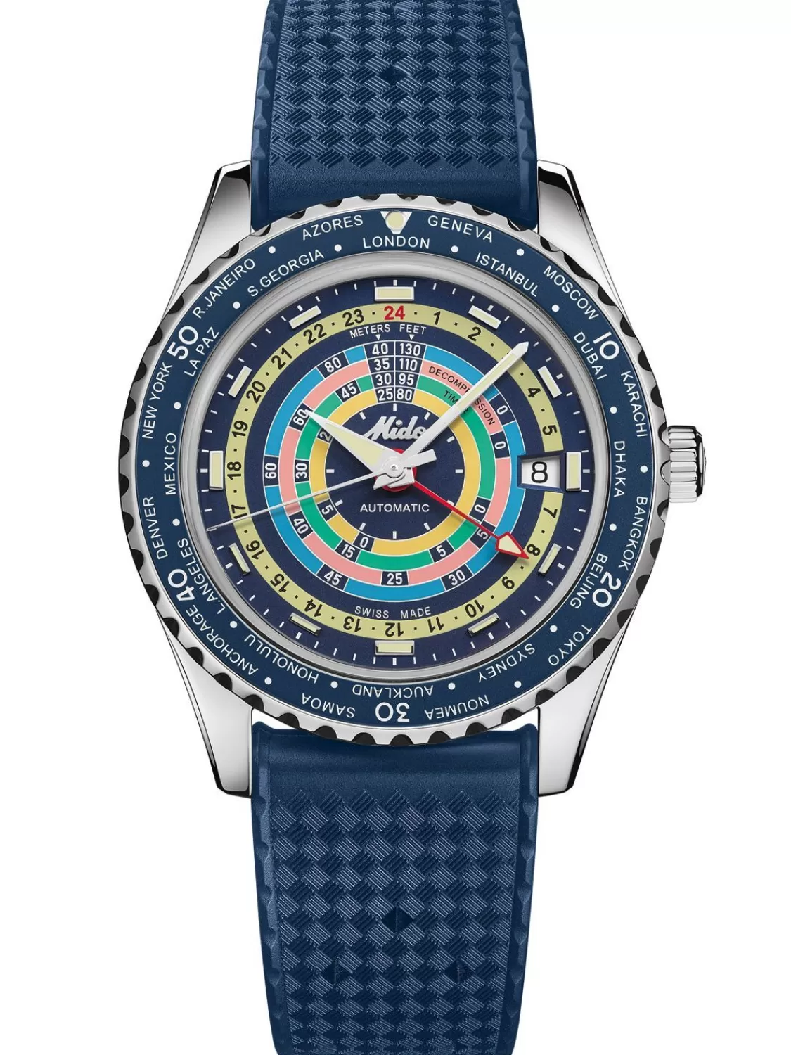 Mido Herrenuhr Ocean Star Decompression Worldtimer Blau | Herrenuhren