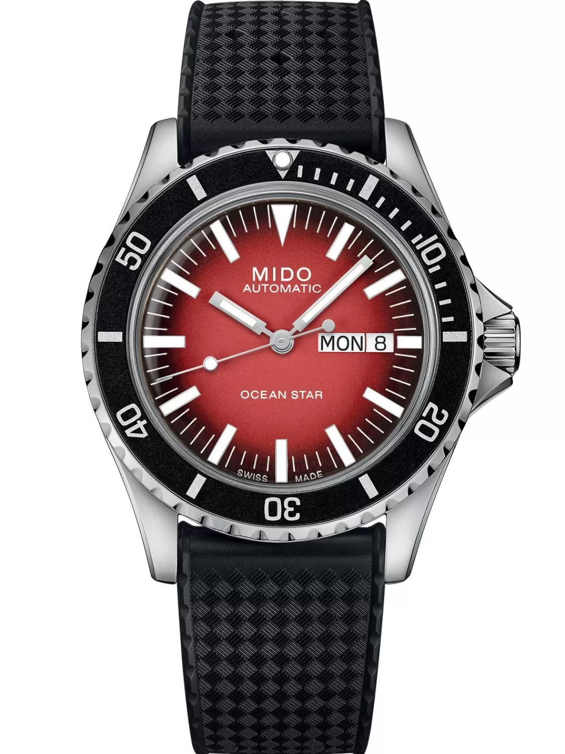 Mido Taucheruhr Automatik Ocean Star Tribute Schwarz/Rot | Herrenuhren