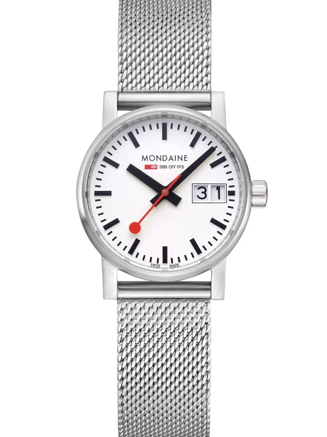 Mondaine Damenuhr Evo2 Grosdatum Milanaiseband 30 Mm | Damenuhren