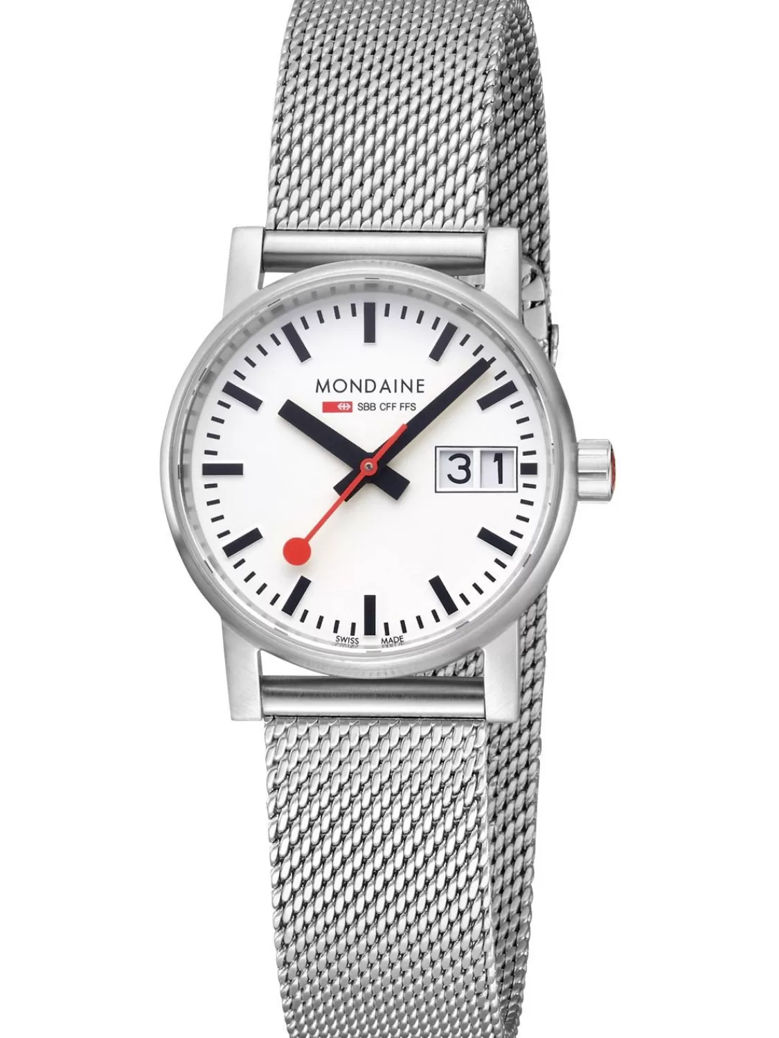 Mondaine Damenuhr Evo2 Grosdatum Milanaiseband 30 Mm | Damenuhren