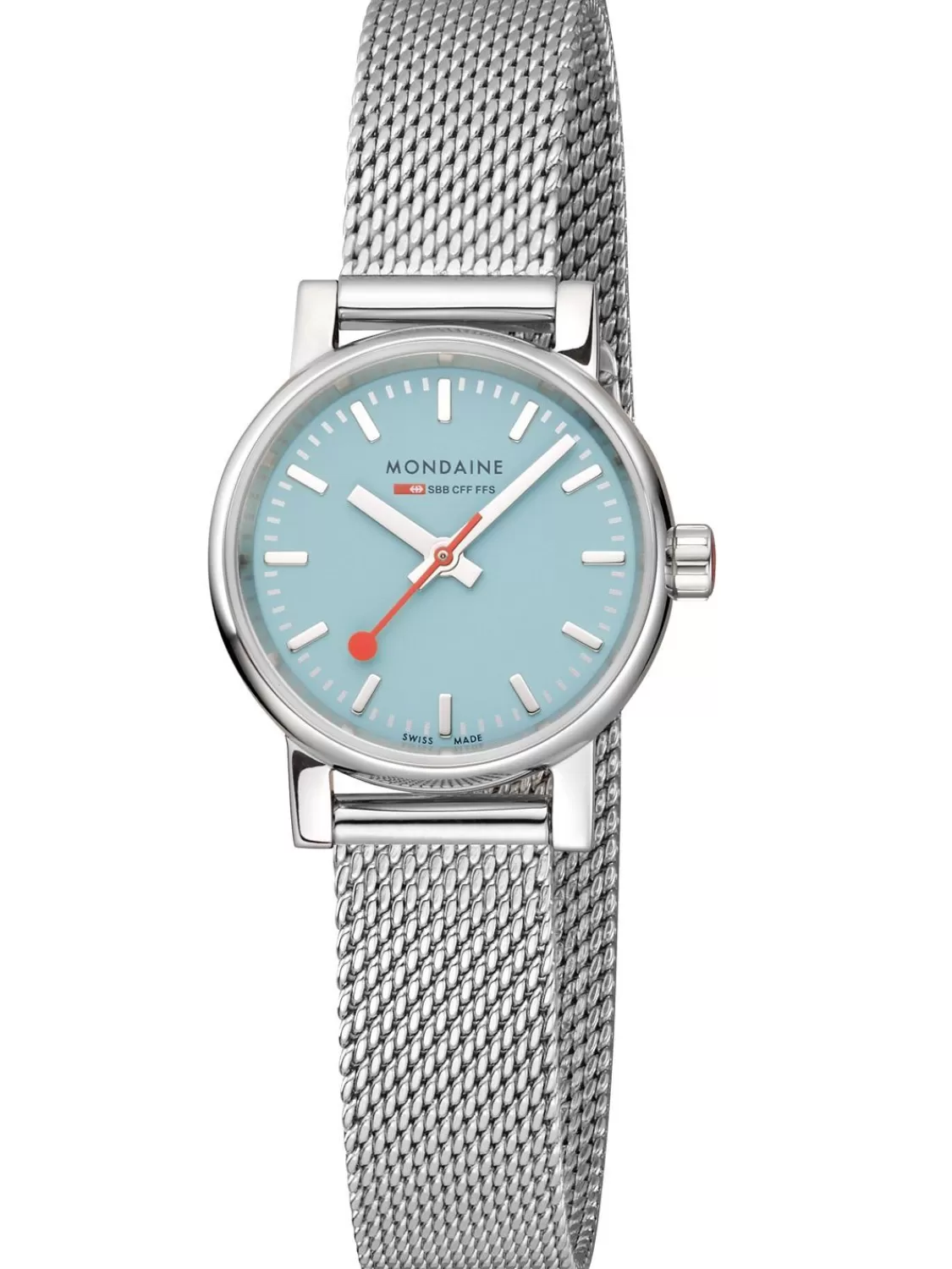 Mondaine Damenuhr Evo2 Milanaiseband Hellblau 26 Mm | Damenuhren