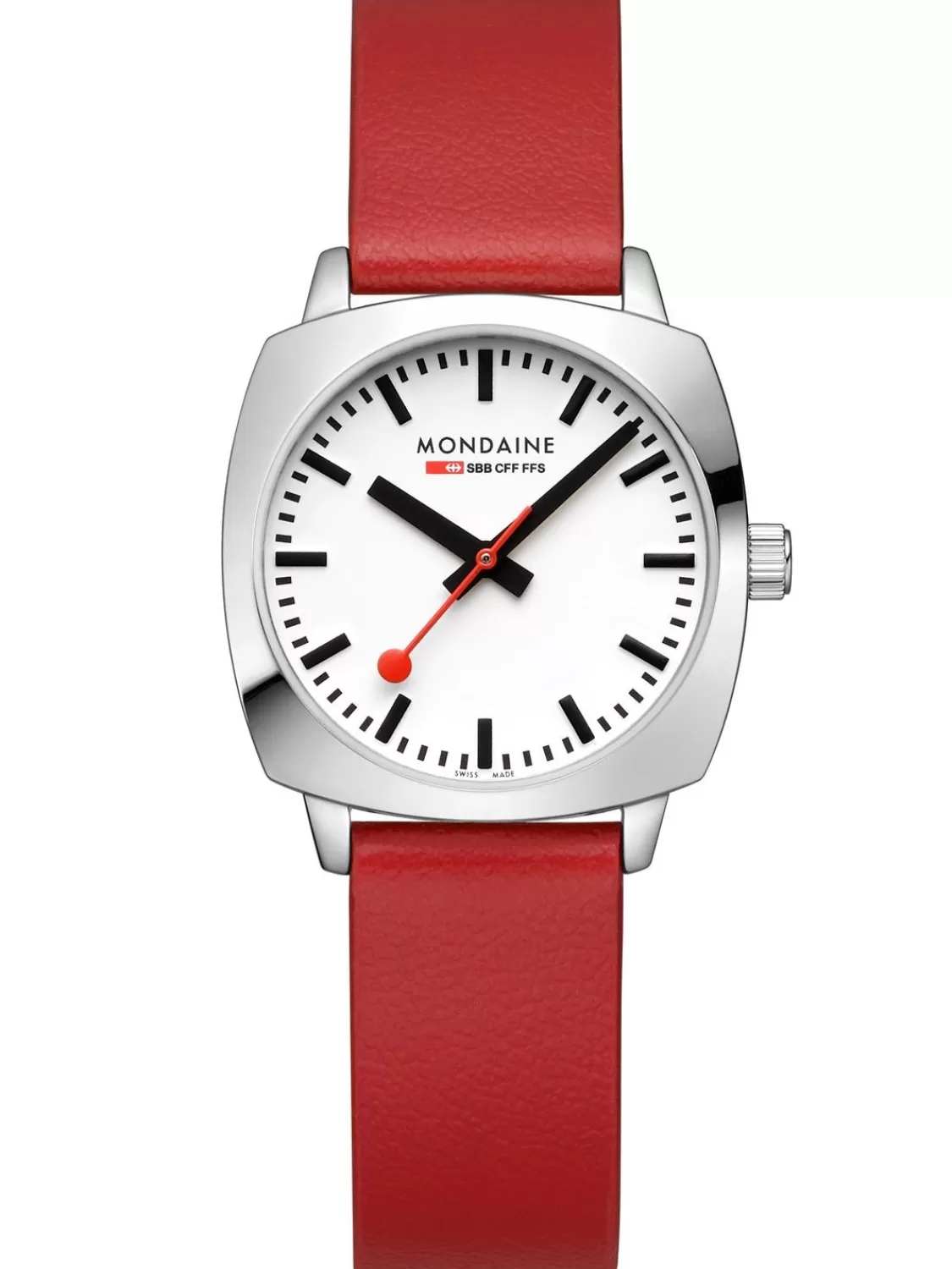 Mondaine Damenuhr Petite Cushion Rot 31 Mm | Damenuhren