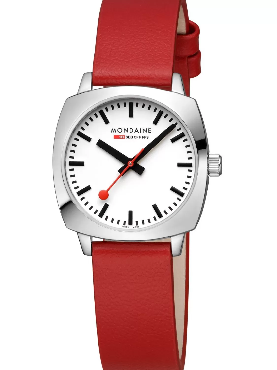 Mondaine Damenuhr Petite Cushion Rot 31 Mm | Damenuhren