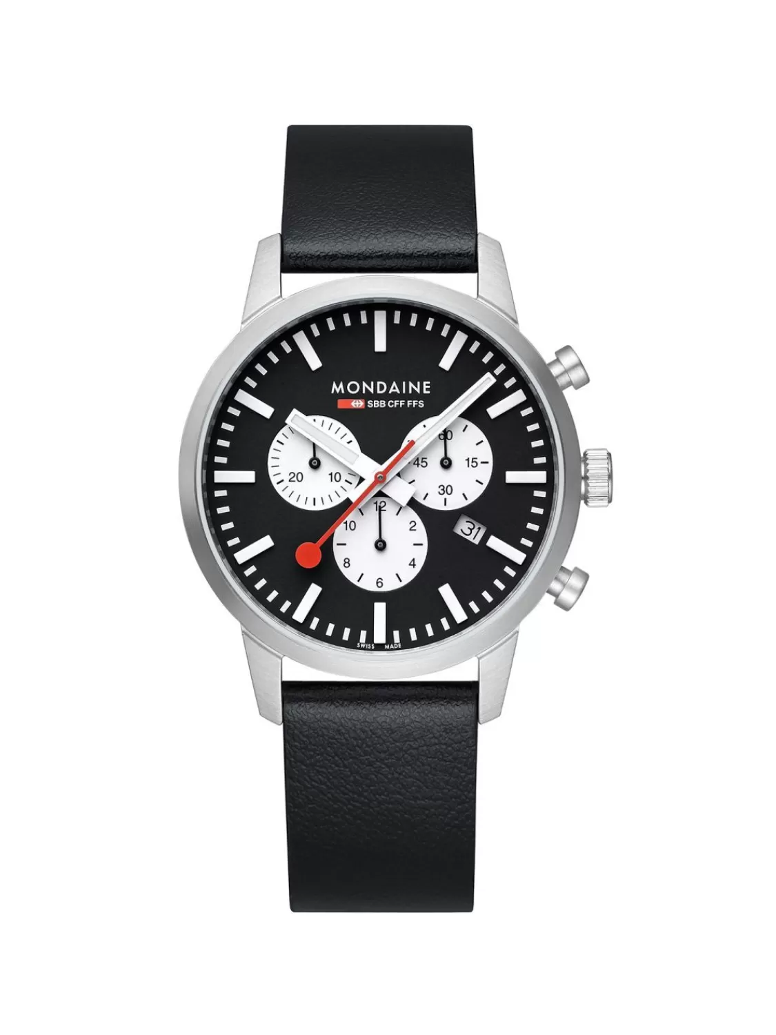 Mondaine Herrenuhr Chronograph Schwarz 41 Mm | Herrenuhren