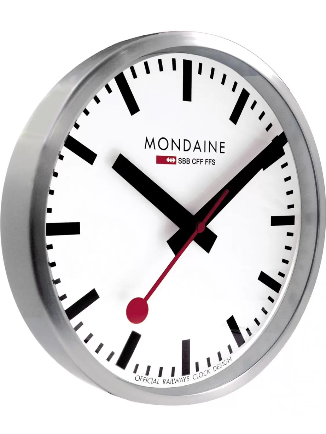 Mondaine Wanduhr Quarz 25 Cm Kuchenuhr Silberfarben | Wanduhren