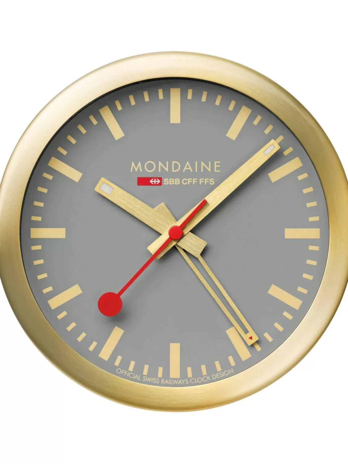 Mondaine Wanduhr Und Wecker Goldfarben/Grau 12,5 Cm | Wanduhren