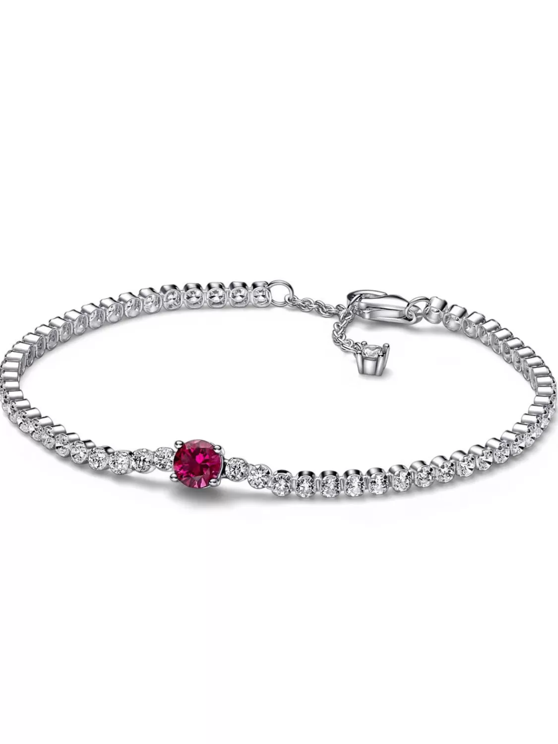 Pandora Armband Rotes Rundes Funkeln 925 Silber | Damenschmuck