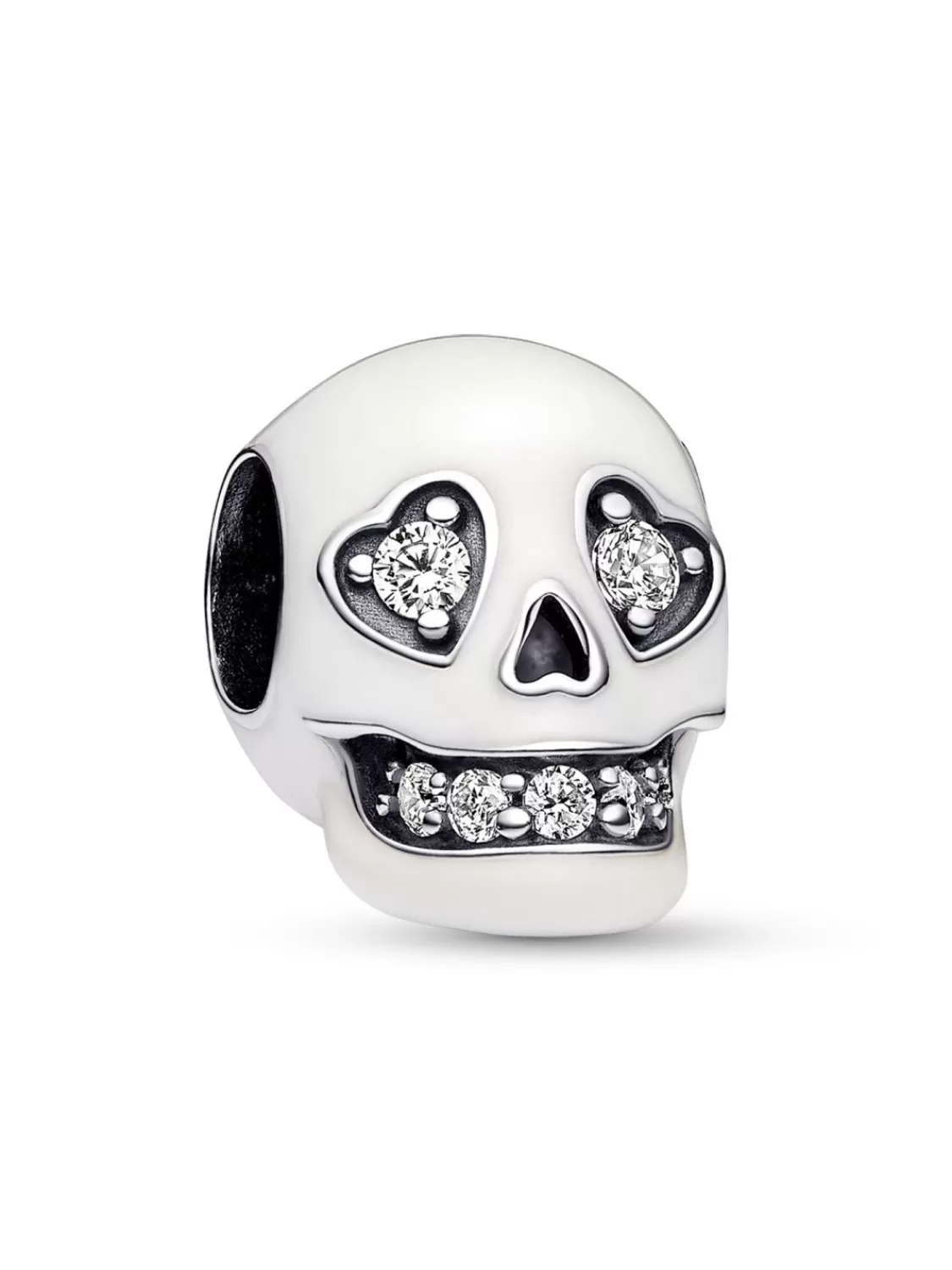 Pandora Bead-Charm Silber Leuchtender Totenkopf | Damenschmuck