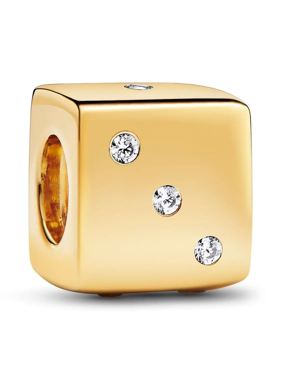 Pandora Charm Funkelnder Wurfel Goldfarben | Damenschmuck