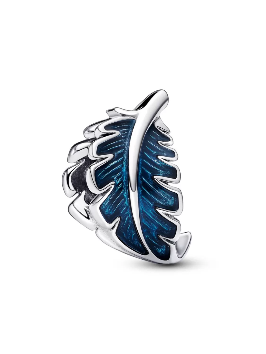 Pandora Charm Silber Blaue Geschwungene Feder | Damenschmuck