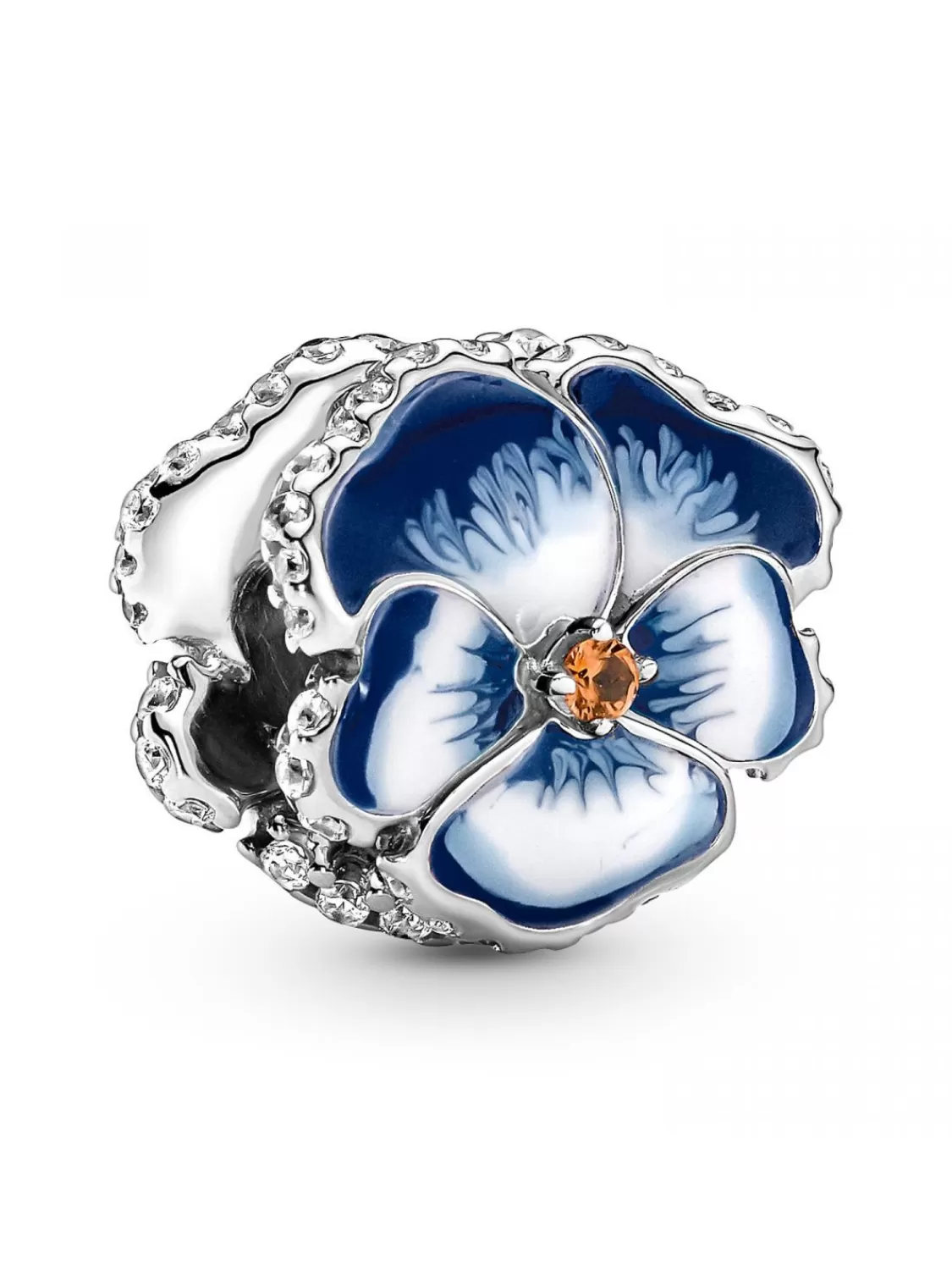 Pandora Charm Silber Blaues Stiefmutterchen | Damenschmuck