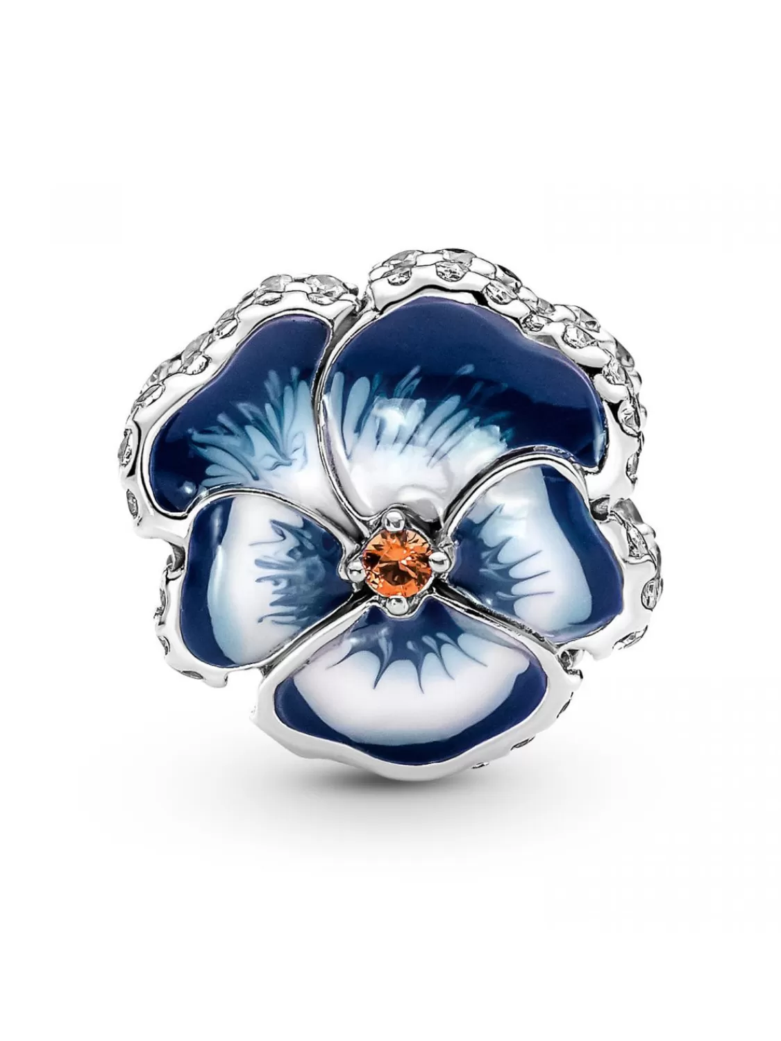 Pandora Charm Silber Blaues Stiefmutterchen | Damenschmuck