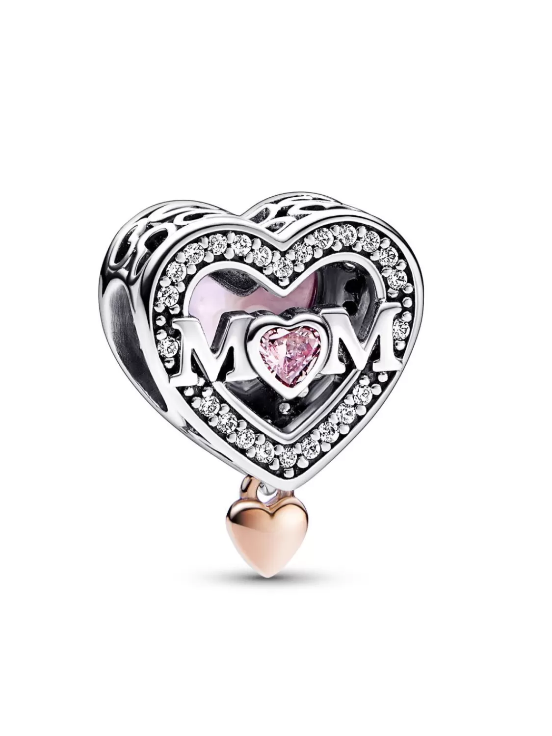 Pandora Charm Zweifarbig Mum & Herz | Damenschmuck