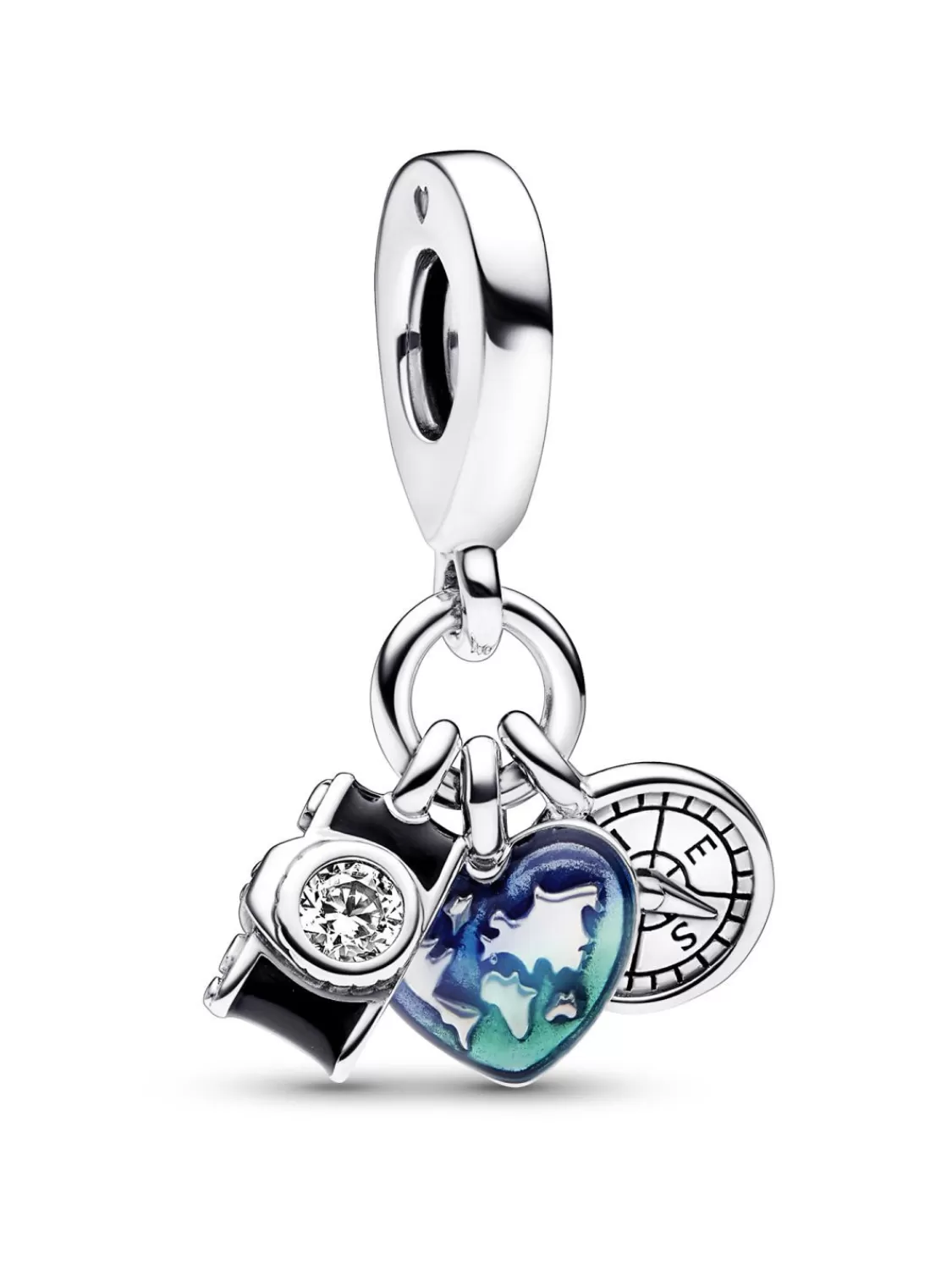 Pandora Charm-Anhanger Kamera, Herz & Kompass | Damenschmuck