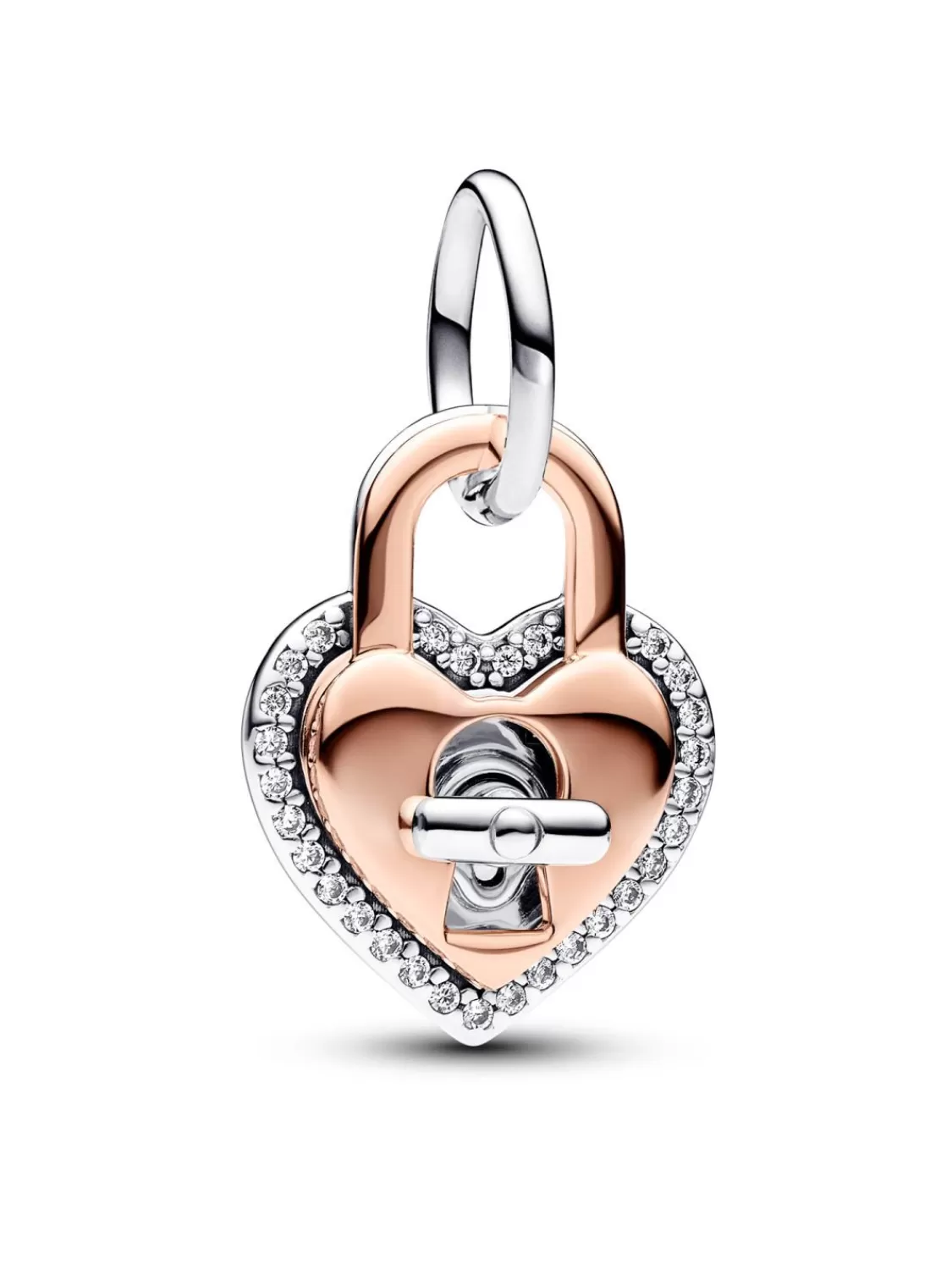 Pandora Charm-Anhanger Zweifarbiges Drehbares Herzschloss | Damenschmuck