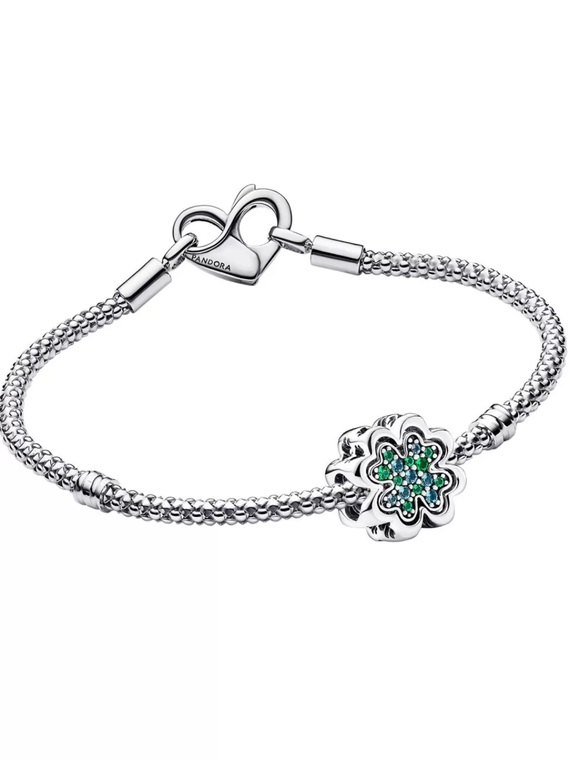 Pandora Damen-Armband Mit Charm Vierblattriges Kleeblatt Grun | Damenschmuck