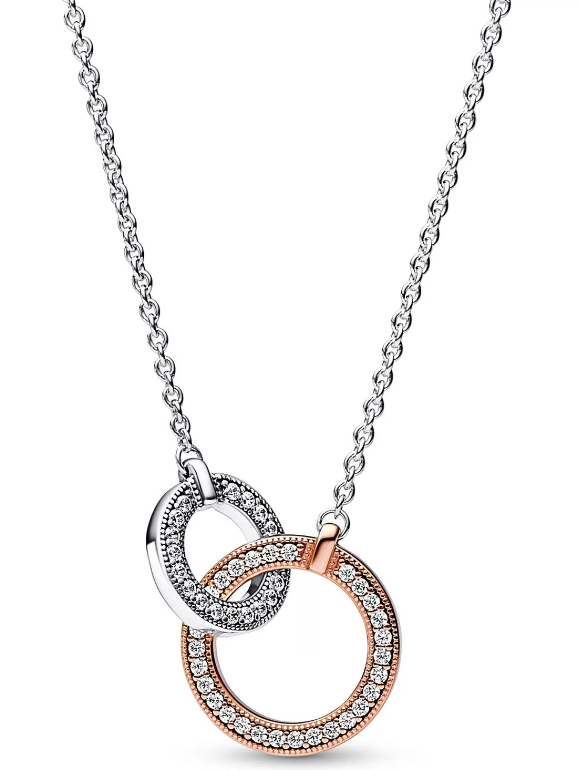 Pandora Damen-Collier Zweifarbige Verschlungene Kreise | Damenschmuck