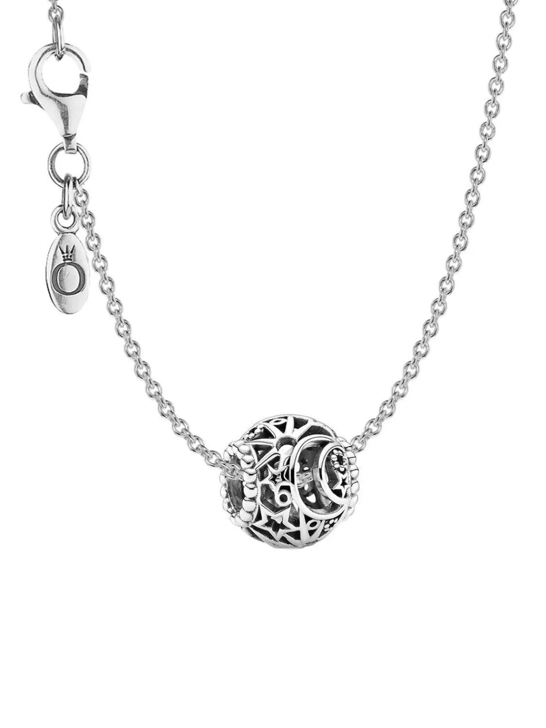 Pandora Damen-Halskette 925 Silber Mit Charm Sonne, Mond & Sterne | Damenschmuck