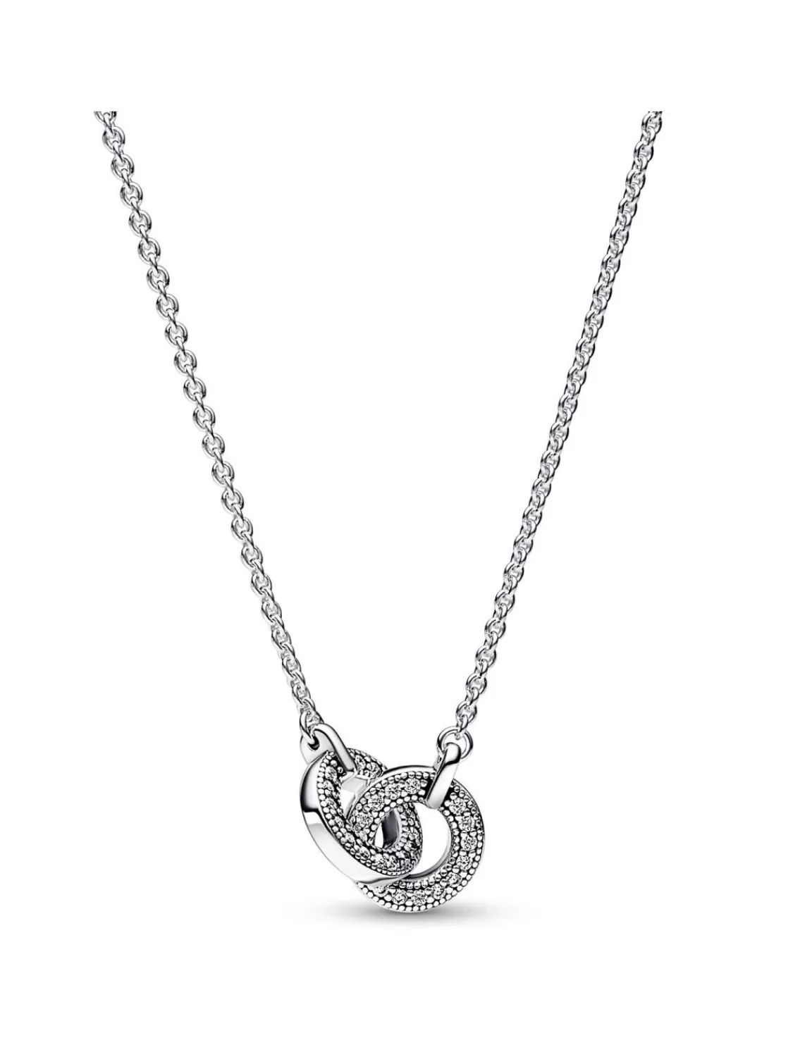 Pandora Damen-Halskette 925 Silber Verschlungenes Pave | Damenschmuck