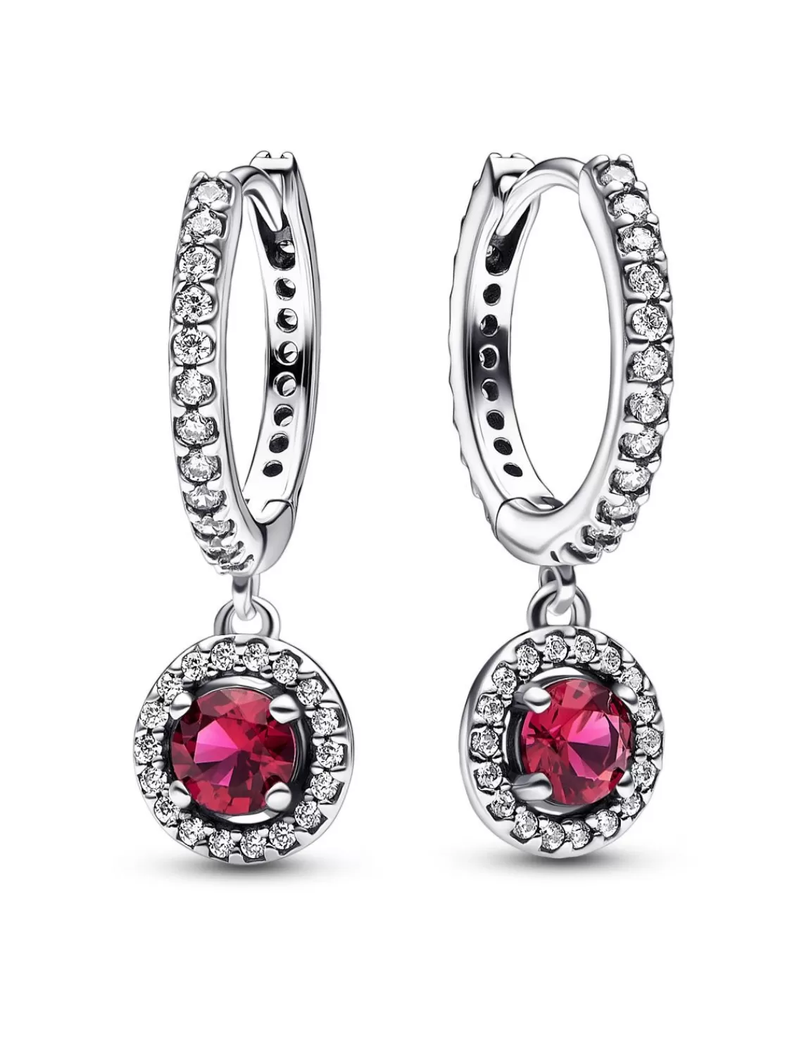 Pandora Damen-Ohrhanger Rotes Rundes Funkeln Ohrringe | Damenschmuck