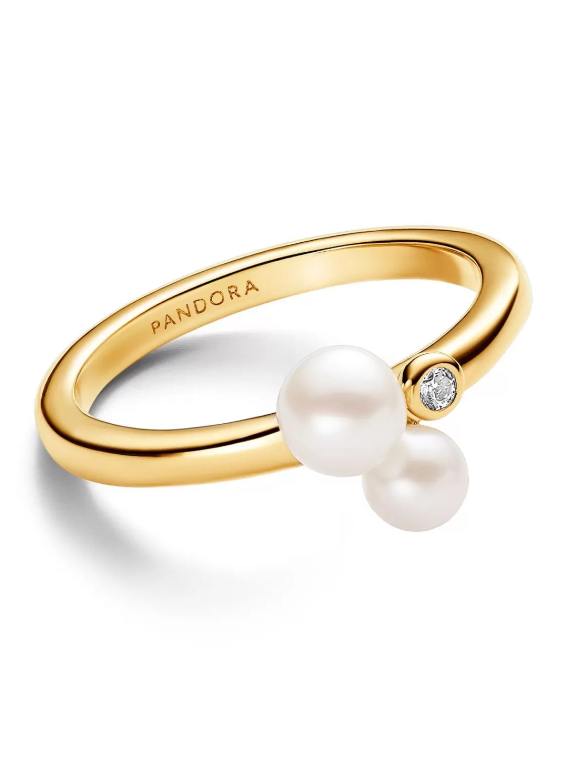 Pandora Damenring Duo Suswasser-Zuchtperlen Goldfarben | Damenschmuck