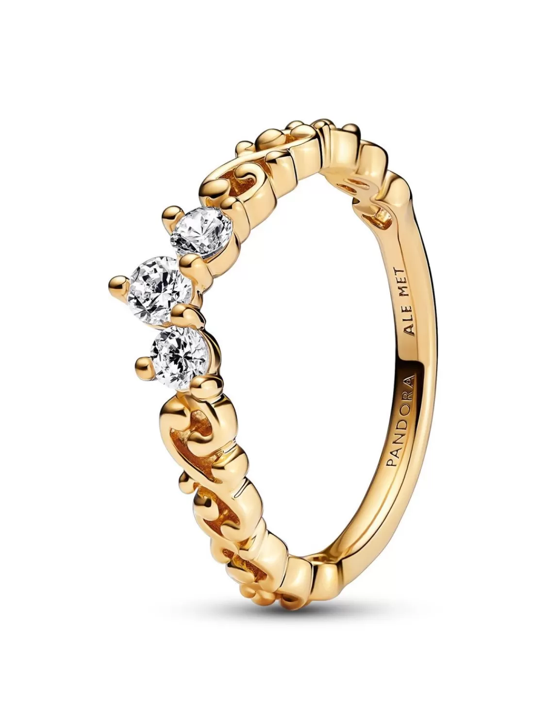 Pandora Damenring Edle Tiara Mit Wirbel Goldfarben | Damenschmuck