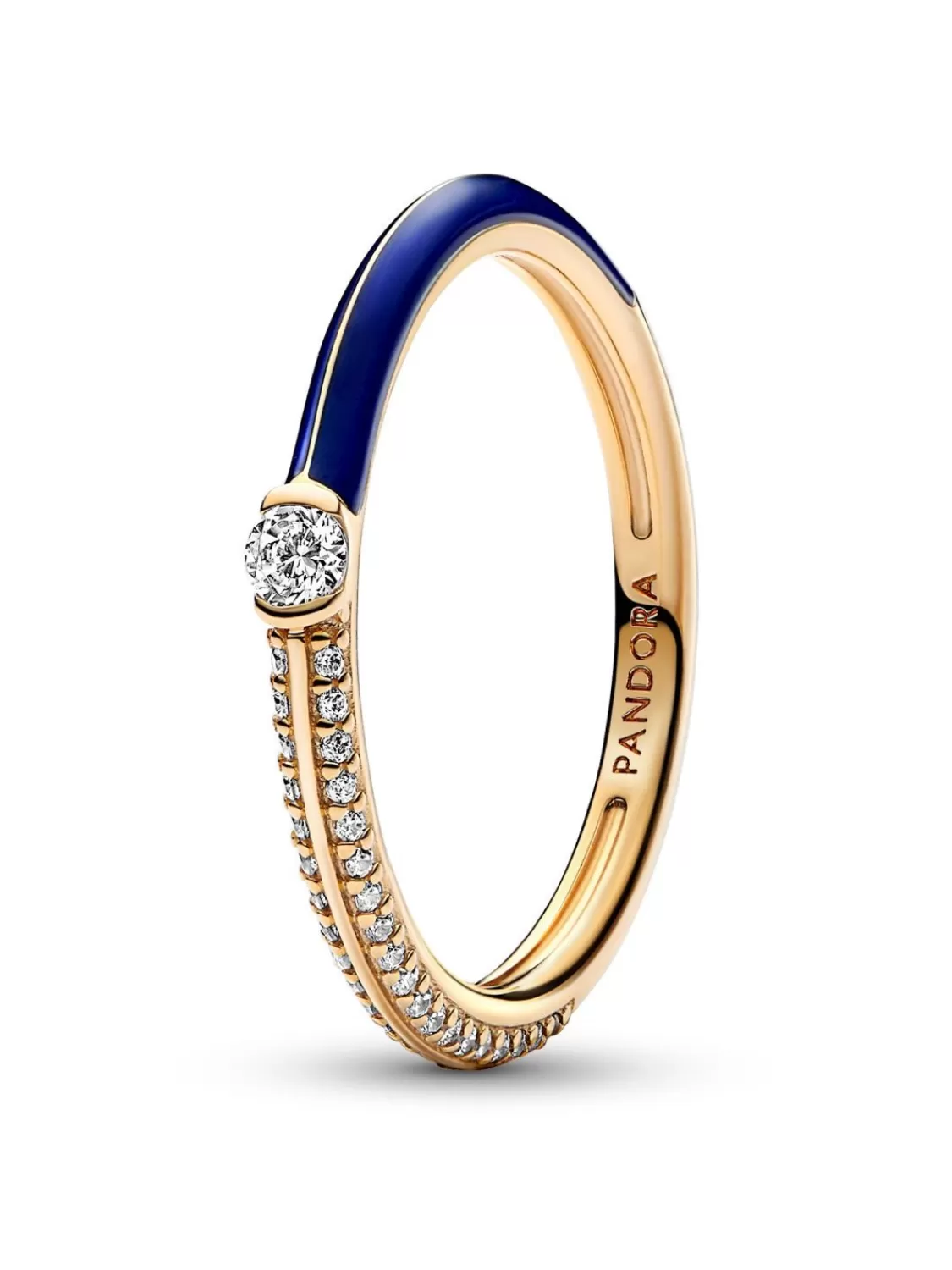 Pandora Damenring Pave & Blau Goldfarben | Damenschmuck