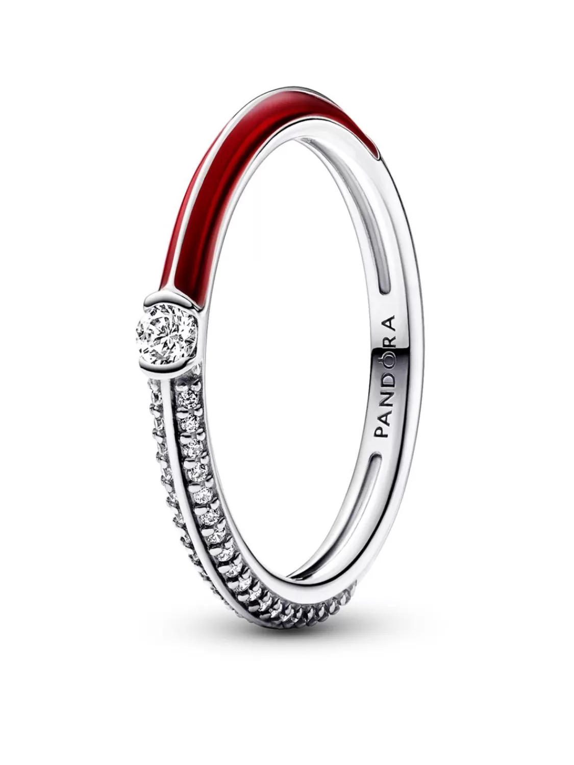 Pandora Damen-Ring Pave & Rot Silber | Damenschmuck