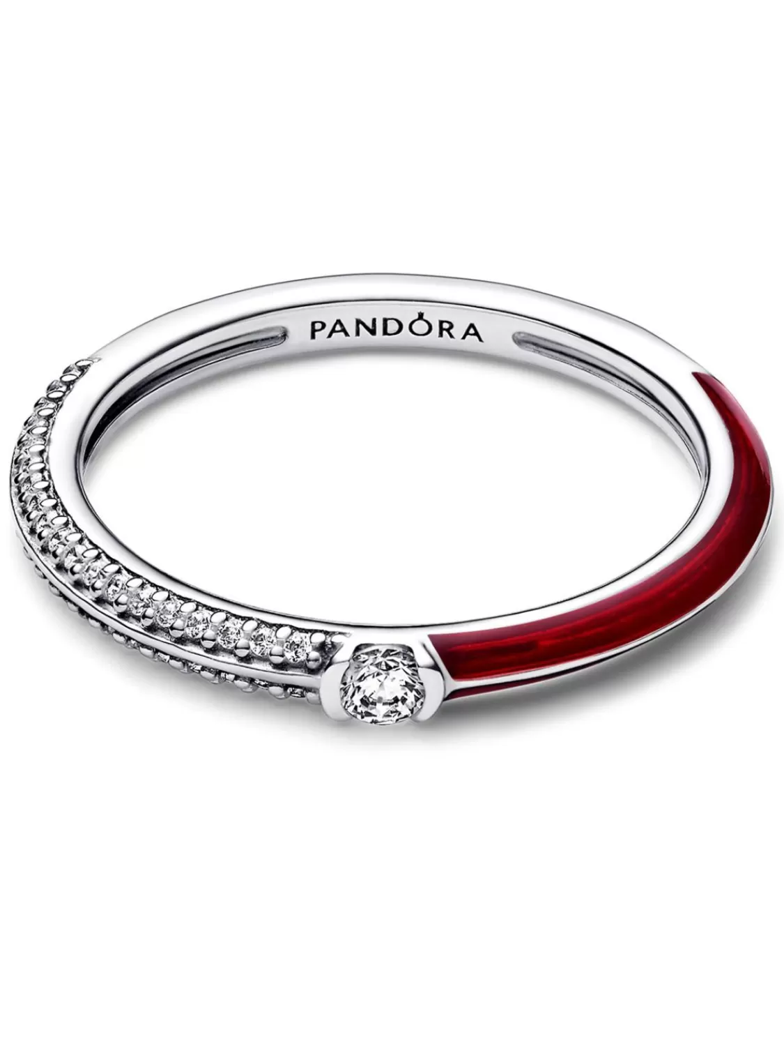 Pandora Damen-Ring Pave & Rot Silber | Damenschmuck