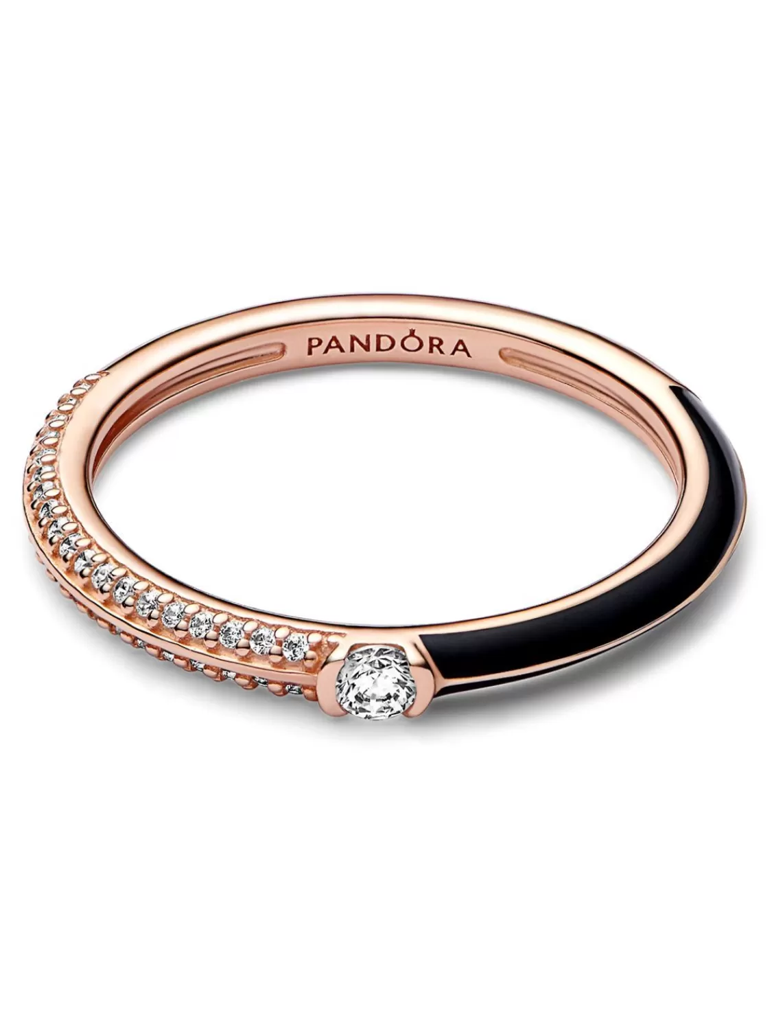 Pandora Damen-Ring Pave & Schwarz Rosegoldfarben | Damenschmuck