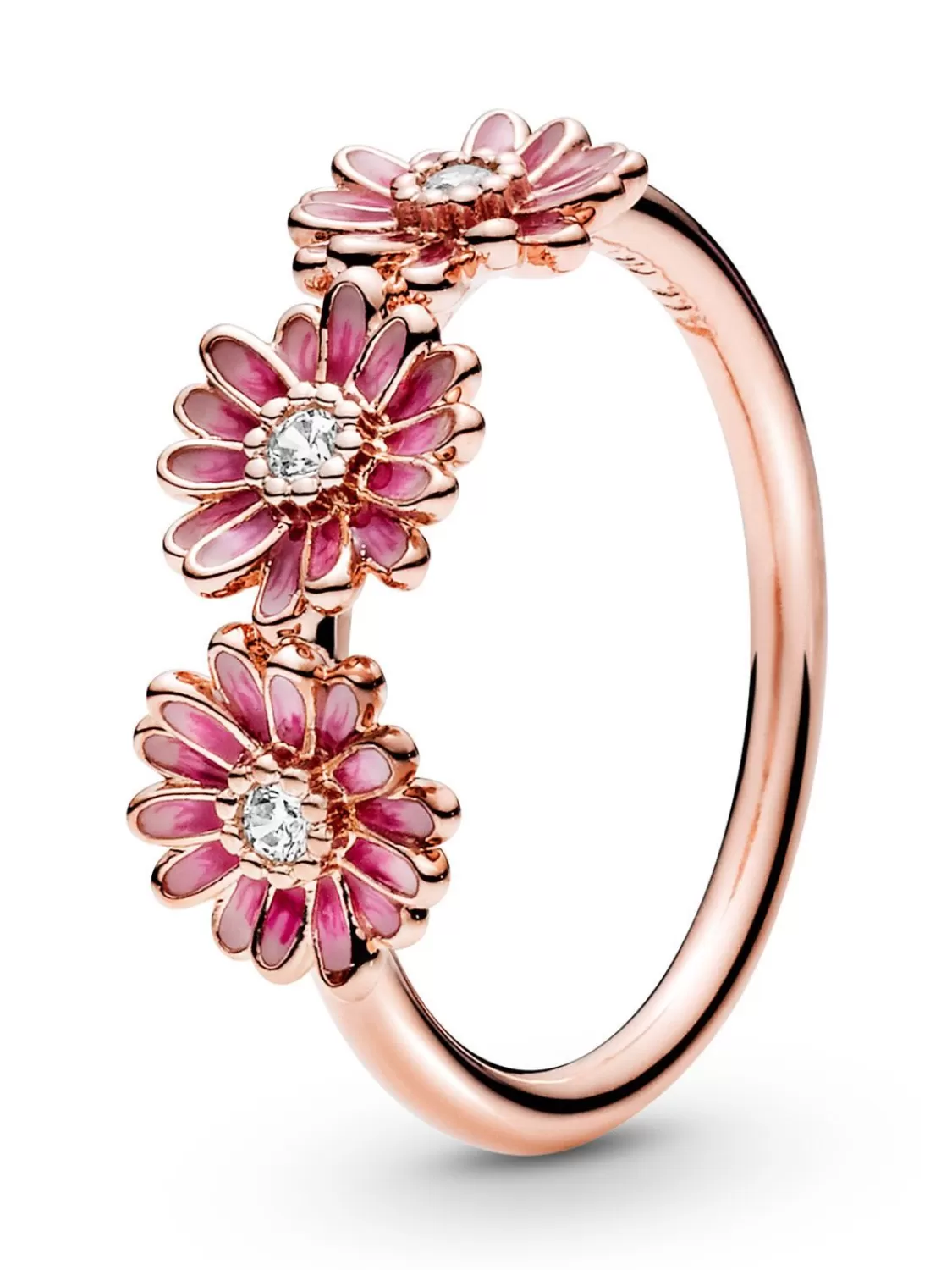 Pandora Damenring Pinkes Ganseblumchen Trio | Damenschmuck