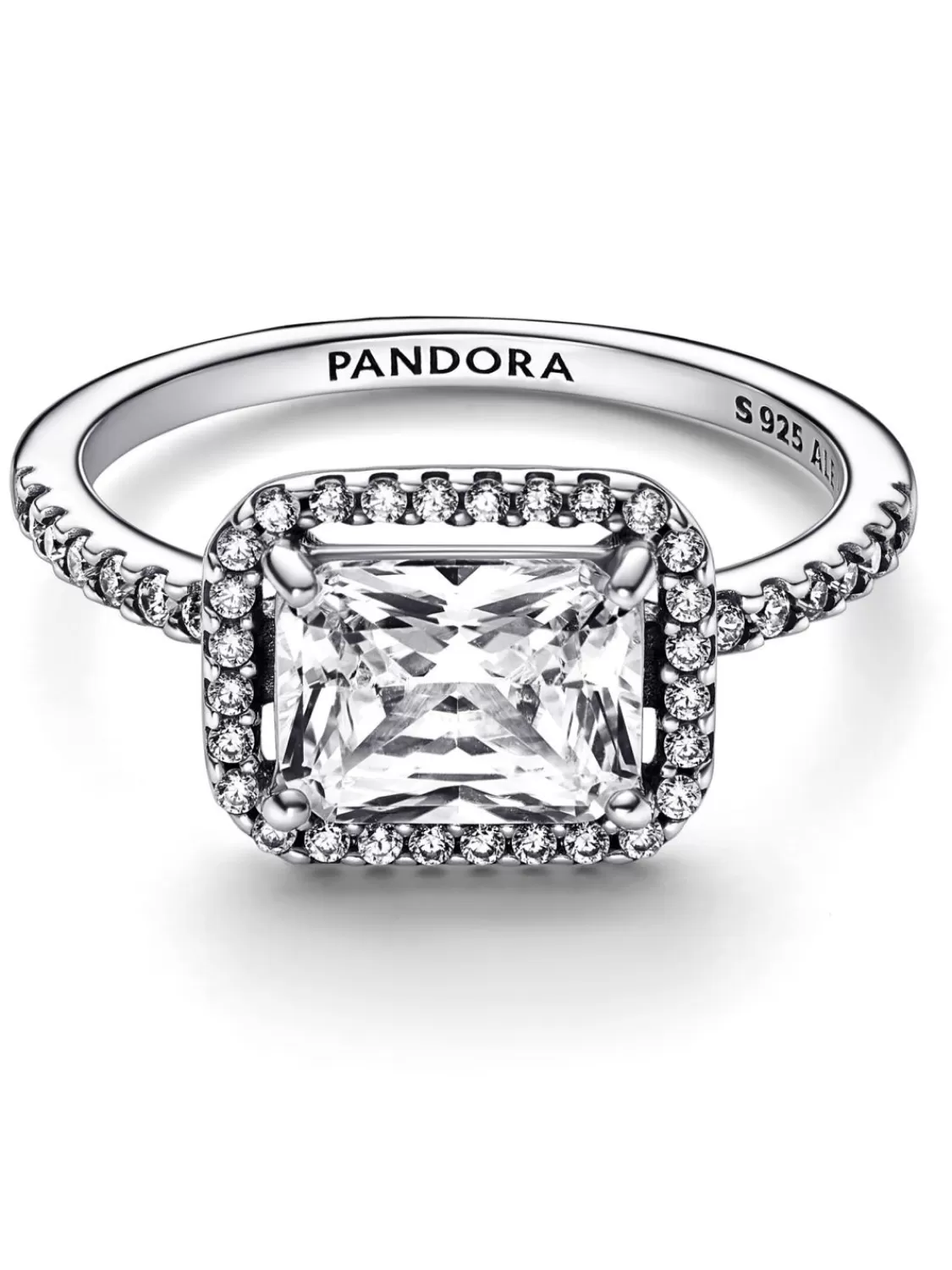 Pandora Damen-Ring Silber Rechteckiger Funkelnder Heiligenschein | Damenschmuck