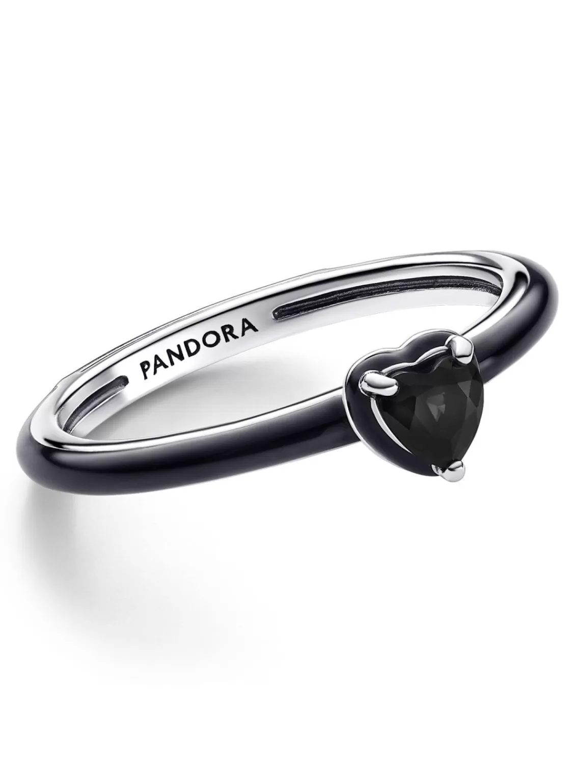 Pandora Damenring Silber Schwarzes Chakra Herz | Damenschmuck