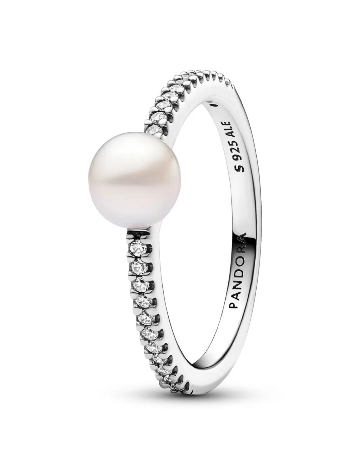 Pandora Damen-Ring Silber Suswasser-Zuchtperle Und Pave | Damenschmuck