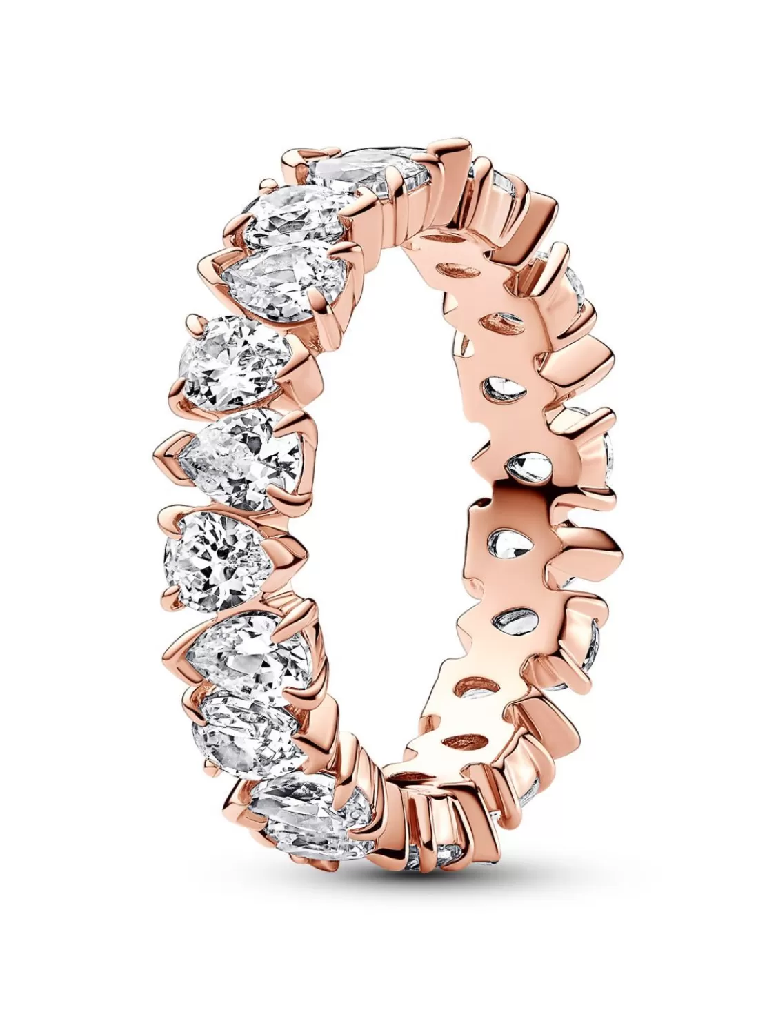 Pandora Damenring Wechselseitig Funkelndes Band Rosegoldfarben | Damenschmuck