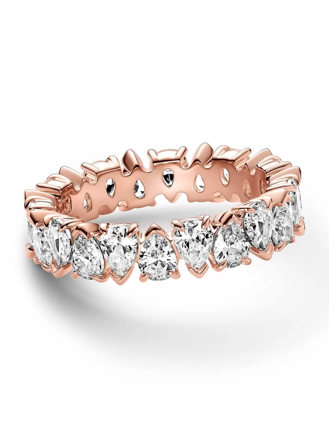 Pandora Damenring Wechselseitig Funkelndes Band Rosegoldfarben | Damenschmuck