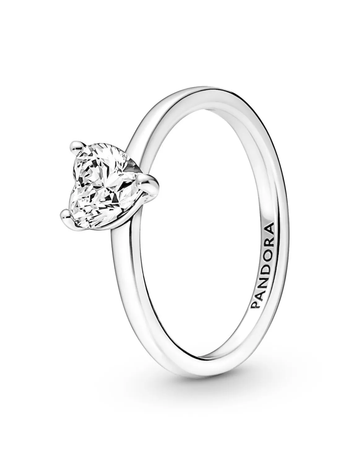 Pandora Damen-Silberring Funkelnder Herz Solitar | Damenschmuck