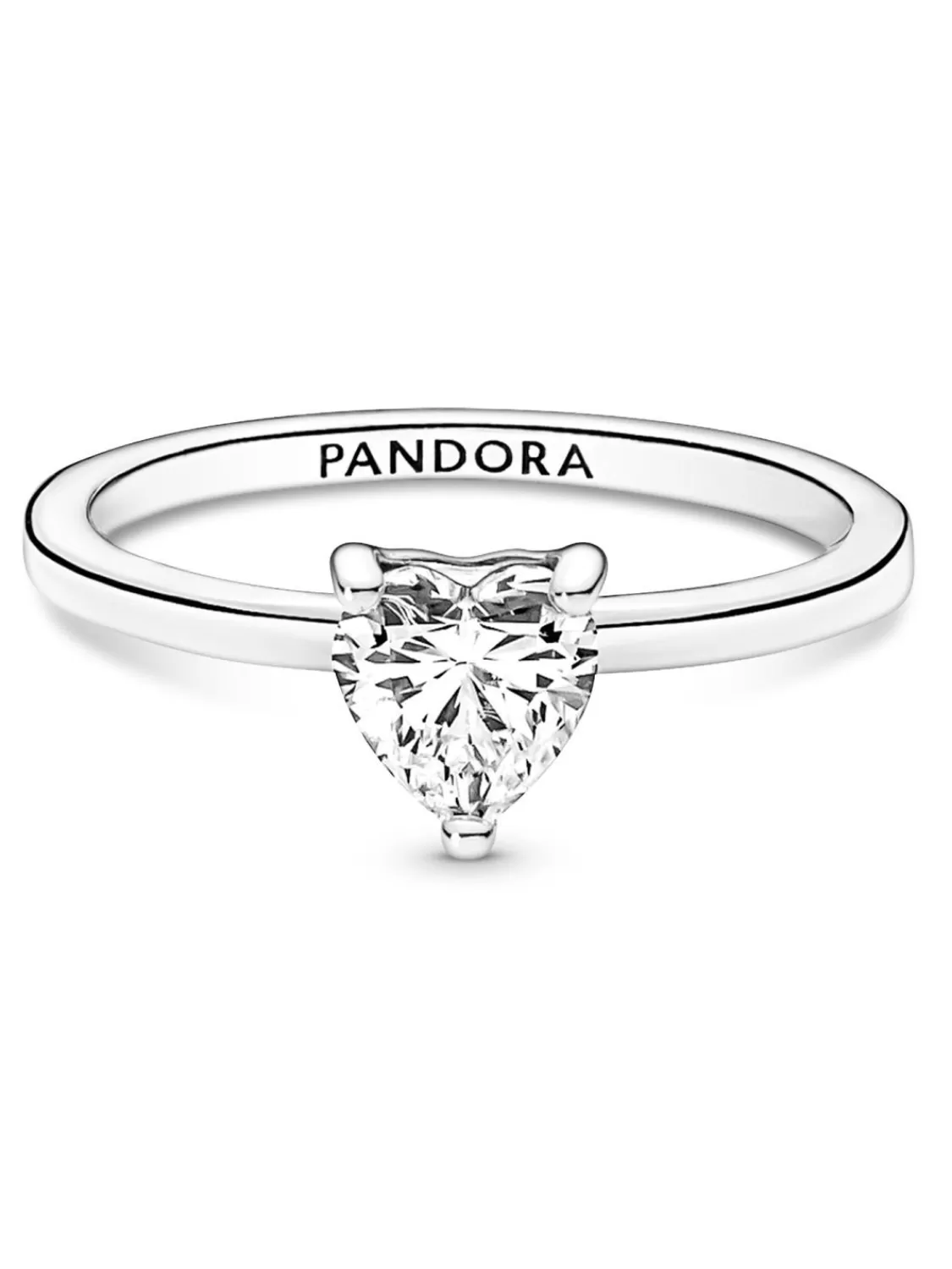 Pandora Damen-Silberring Funkelnder Herz Solitar | Damenschmuck