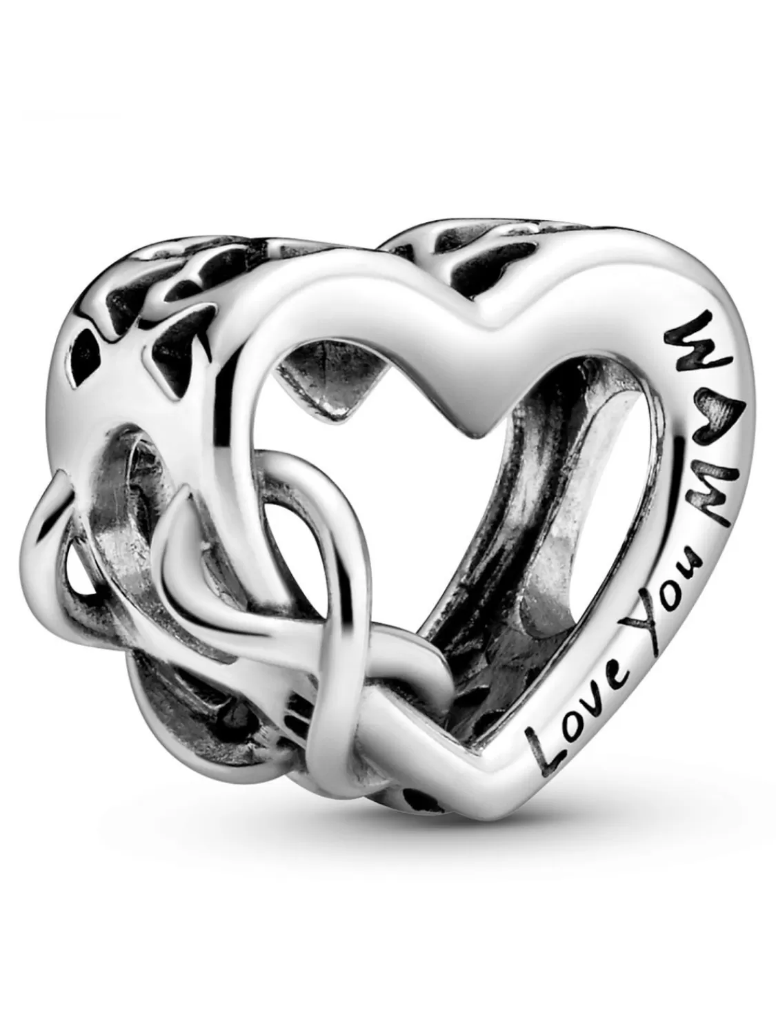 Pandora Silber Bead-Charm Love You Mum Unendlichkeits-Herz | Damenschmuck