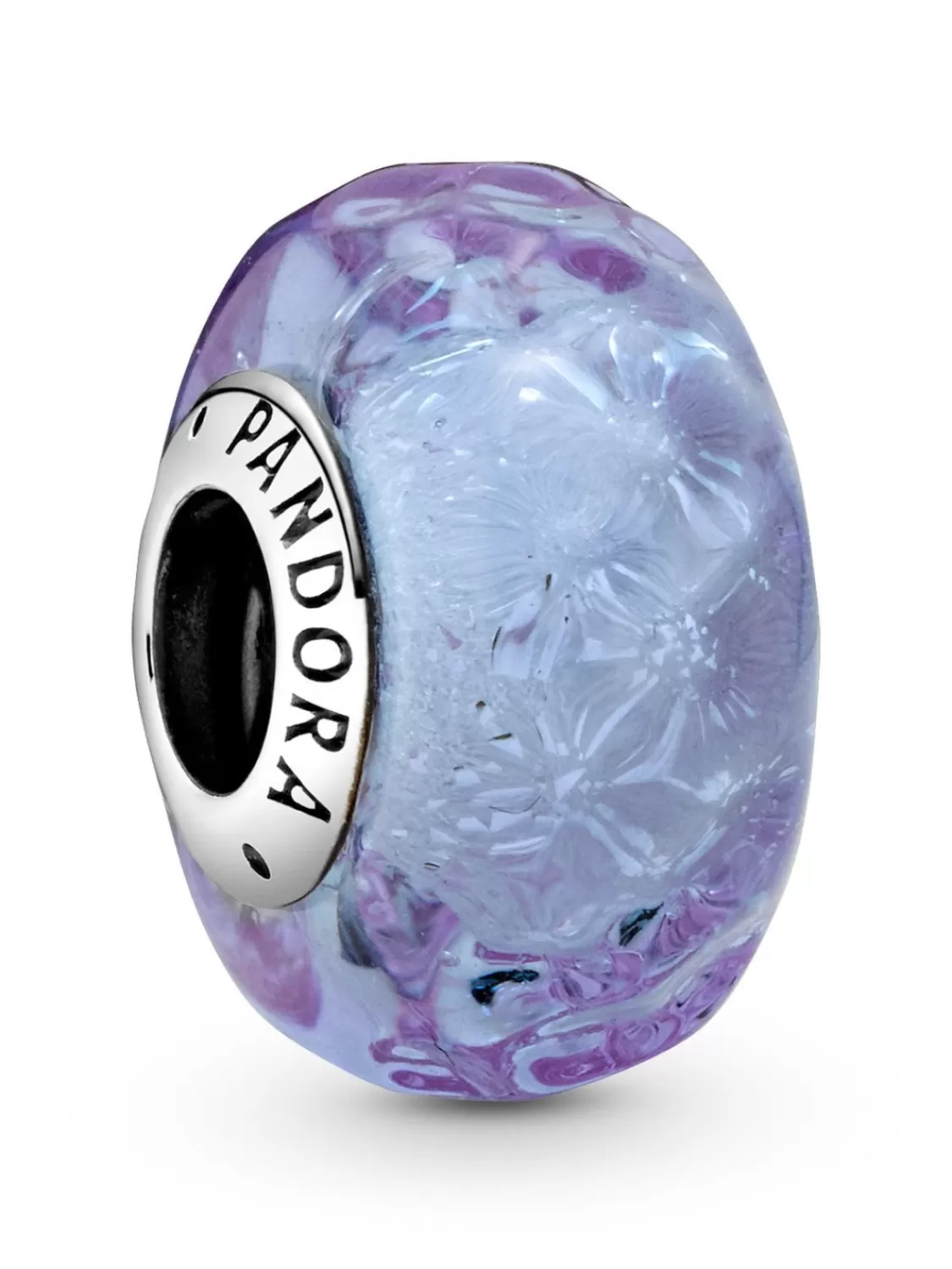 Pandora Silber Bead-Charm Welliges Lavendel Muranoglas | Damenschmuck