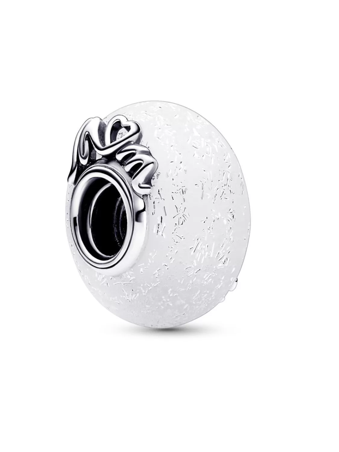 Pandora Silber Charm Glitzern Weises Muranoglas | Damenschmuck