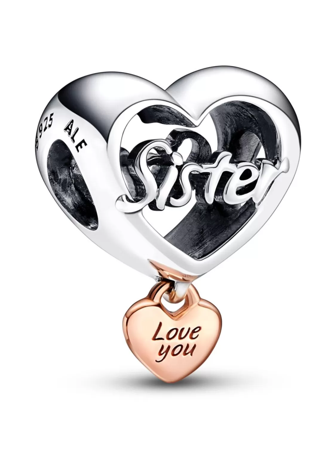 Pandora Silber Charm Love You Sister Herz | Damenschmuck