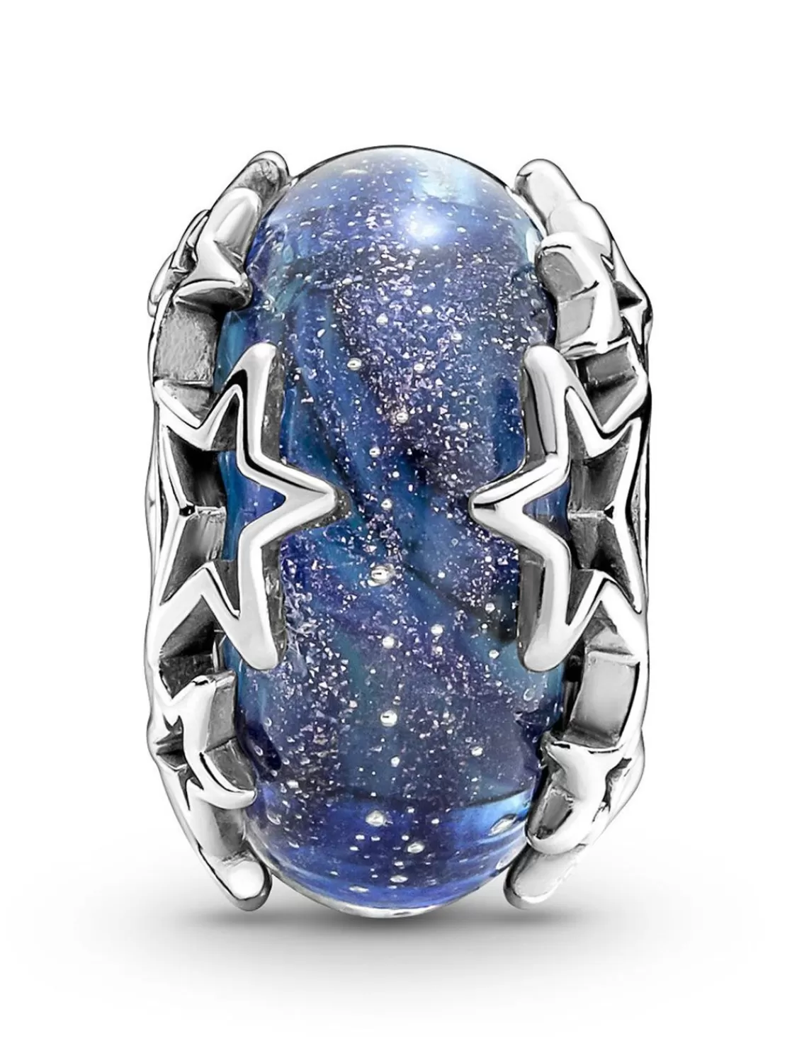 Pandora Silber Charm Murano Galaxienblau Und Sterne | Damenschmuck