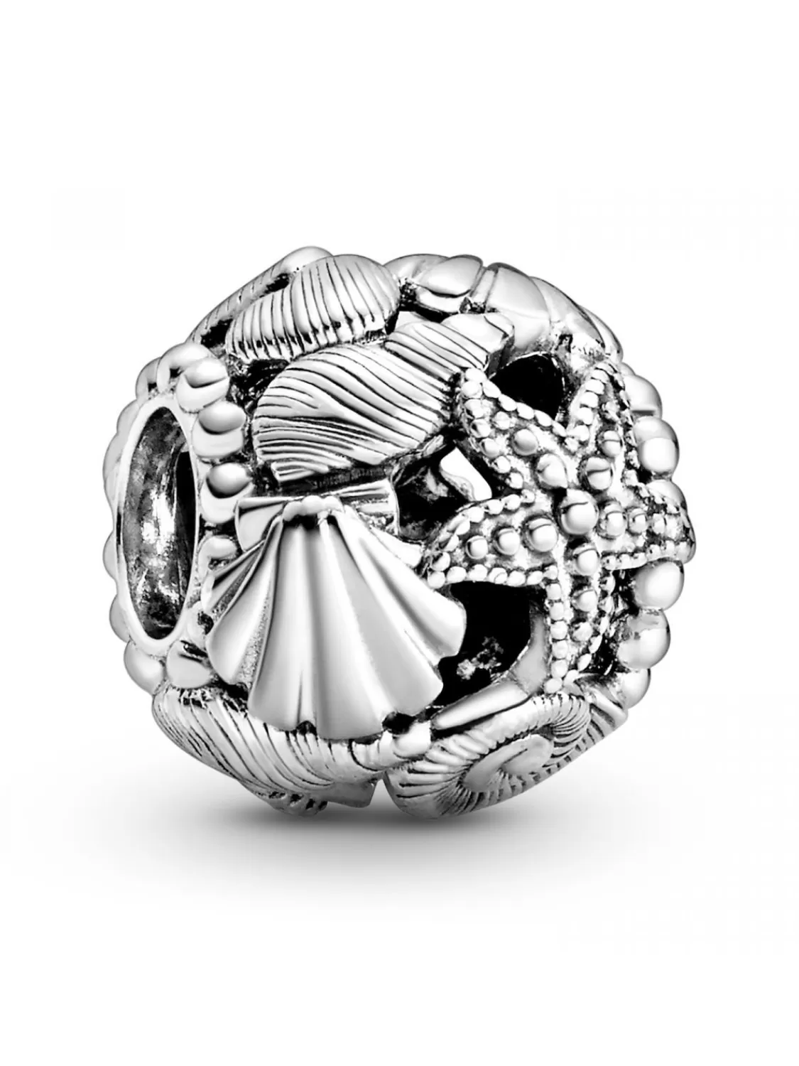 Pandora Silber Charm Offen Seestern, Muscheln Und Herzen | Damenschmuck