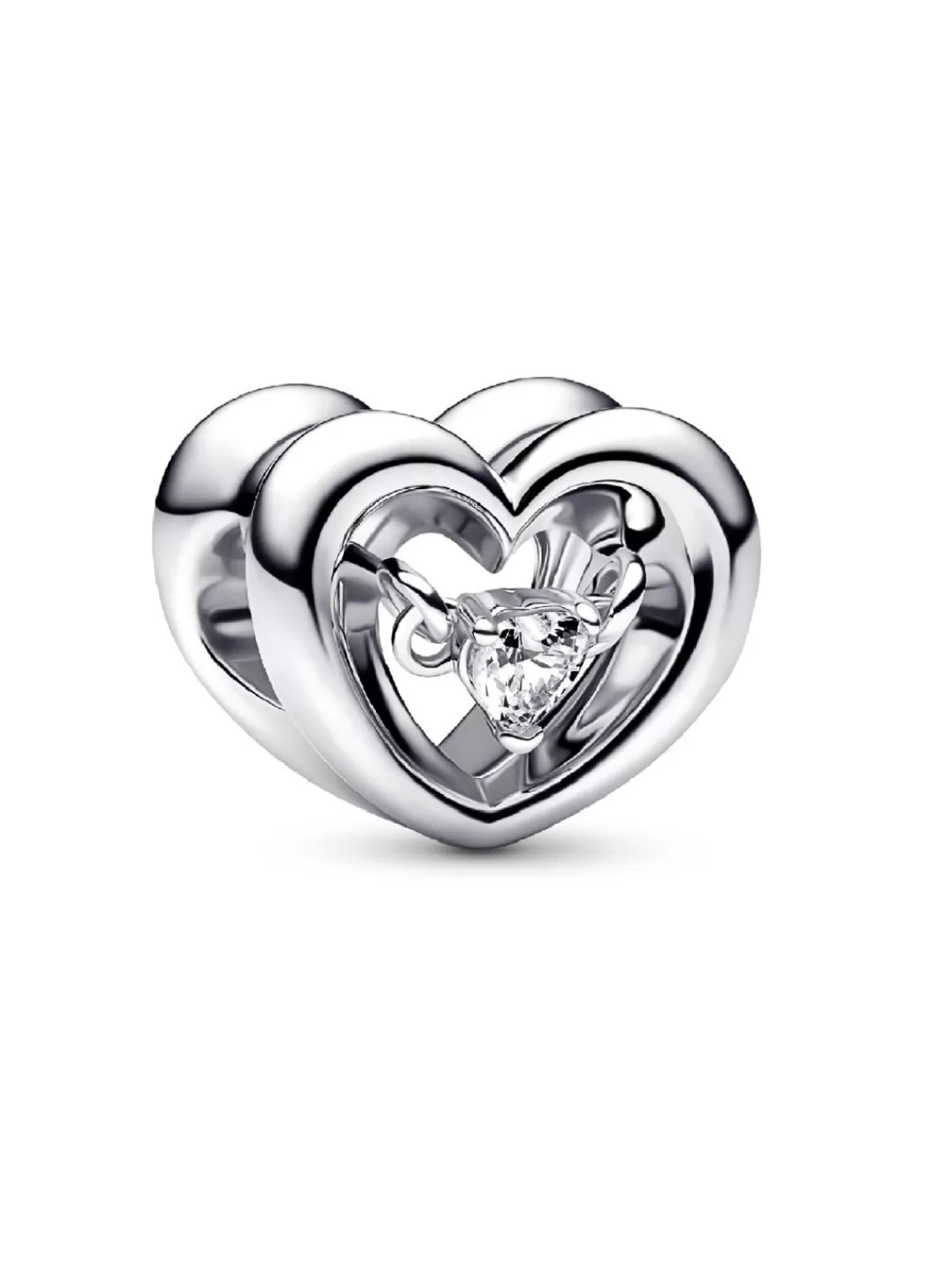 Pandora Silber Charm Strahlendes Herz & Schwebender Stein | Damenschmuck