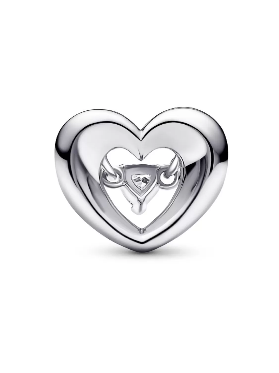 Pandora Silber Charm Strahlendes Herz & Schwebender Stein | Damenschmuck